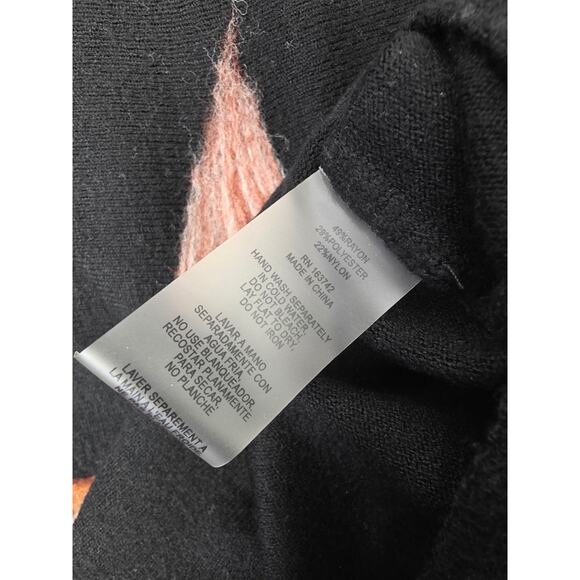 Aaeda Art To Wear Fuzzy Flower Embroidered Sweater M Womens Black Artsy Soft - Picture 6 of 7